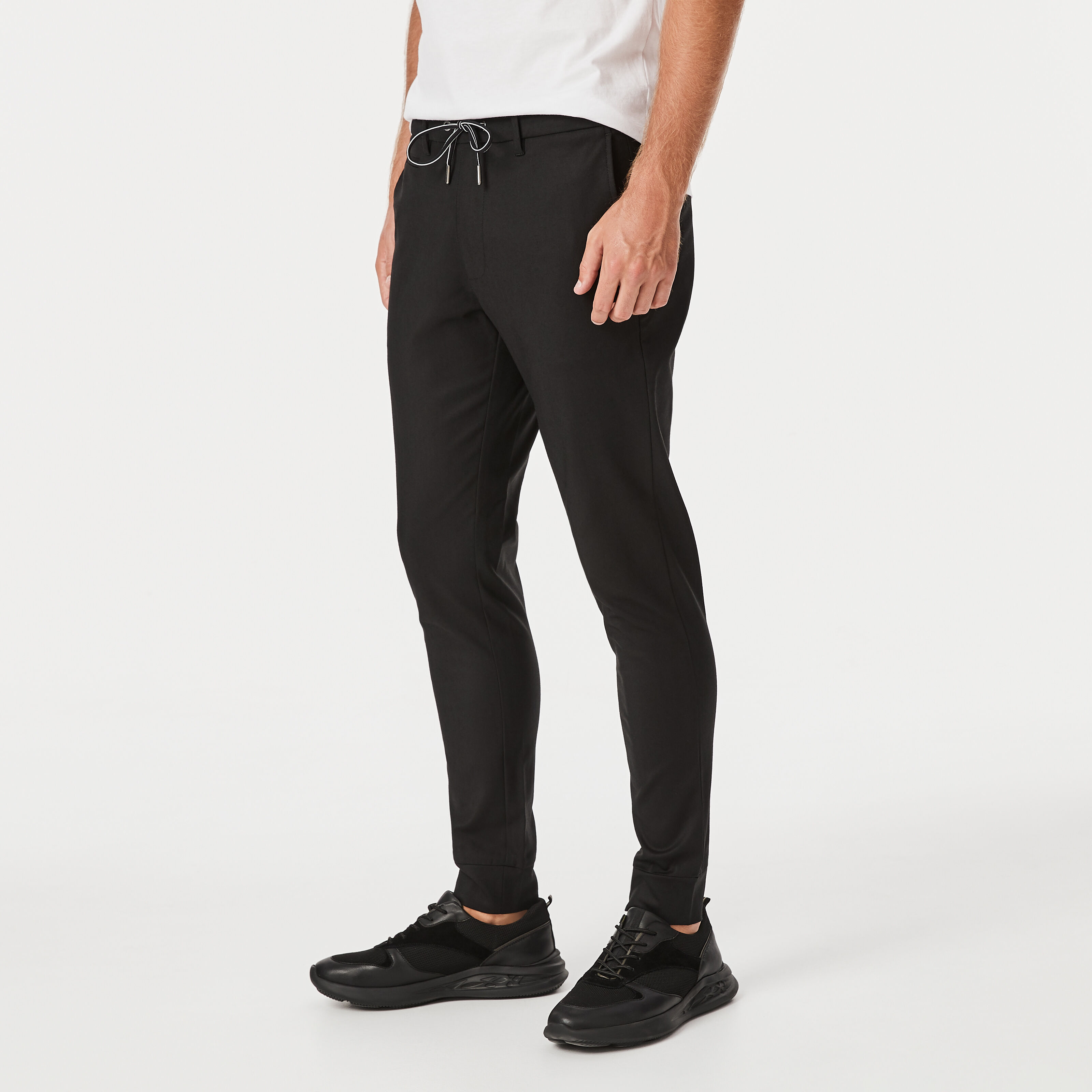 Smart joggers mens black clearance
